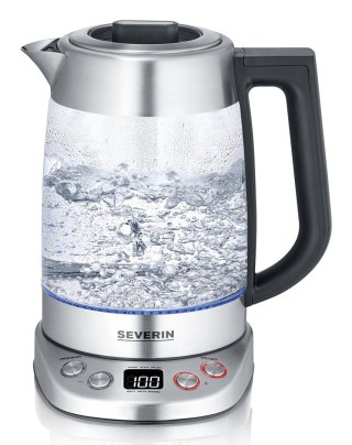 SEVERIN CZAJNIK ELEKTR. SZKŁO-STAL, REGULACJA TEMP. W PODST. AUTO. PROGRAMY, SITKO DO HERBATY, 1,7 L, MOC 3000W WK3480