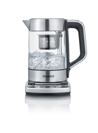 SEVERIN CZAJNIK ELEKTRYCZNY SZKŁO-STAL, REG. TEMPERATURY, SITKO DO HERBATY, AUT. PROGRAM, KONTROLER STRIX, 1,7L 3000W WK3422