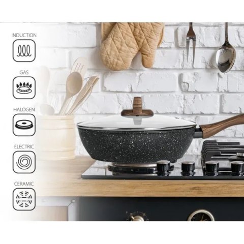 Komplet garnków 7 elementowy Smile MGK-24 z głęboką patelnią