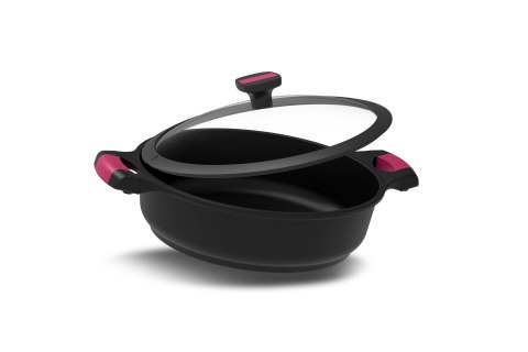 Garnek do zapiekania z odlewu aluminiowego z pokrywką Taurus Great Moments 28cm KCK3028L