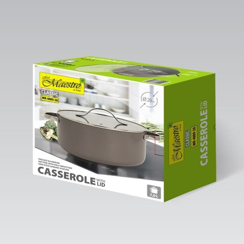 Garnek z pokrywką 28 cm 7,0L MAESTRO MR-4009-28