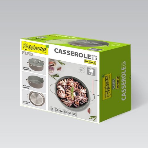 Garnek z pokrywką 28 cm 7,0L MAESTRO MR-4009-28