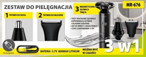 Zestaw do golenia 3w1 USB MAESTRO MR-676