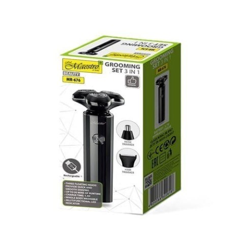 Zestaw do golenia 3w1 USB MAESTRO MR-676
