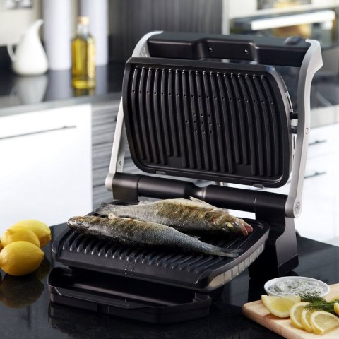 Grill Tefal OptiGrill GC712D34 (stołowy-zamknięty; 2000W; kolor inox) (WYPRZEDAŻ)