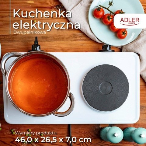 Kuchenka elektryczna dwupalnikowa ADLER AD 6520