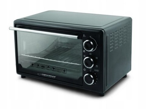 Mini piekarnik z konwekcją i rożnem Esperanza NAPOLI EKO006 (Pokrętło; 1600W; kolor czarny)