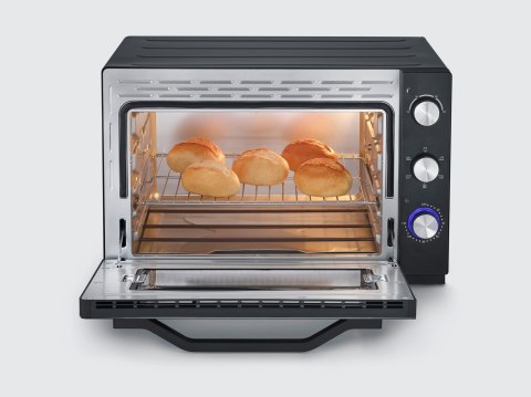 SEVERIN MINI PIEKARNIK, TERMOOBIEG, ZAKRES TEMP. 100°C-230°C, RUSZT, BLACHA, ROŻEN, TACA, TIMER, 60 L, MOC 2200W TO2073