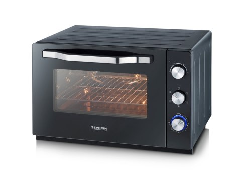 SEVERIN MINI PIEKARNIK, TERMOOBIEG, ZAKRES TEMP. 100°C-230°C, RUSZT, BLACHA, ROŻEN, TACA, TIMER, 60 L, MOC 2200W TO2073