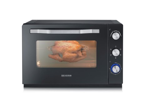 SEVERIN MINI PIEKARNIK, TERMOOBIEG, ZAKRES TEMP. 100°C-230°C, RUSZT, BLACHA, ROŻEN, TACA, TIMER, 60 L, MOC 2200W TO2073