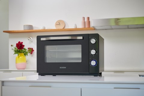 SEVERIN MINI PIEKARNIK, TERMOOBIEG, ZAKRES TEMP. 100°C-230°C, RUSZT, BLACHA, ROŻEN, TACA, TIMER, 60 L, MOC 2200W TO2073
