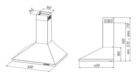Okap AKPO WK-4 CLASSIC MINI 60 INOX / T300 / GU10 / SREBRNY DF102 / SREBRNY FILTR