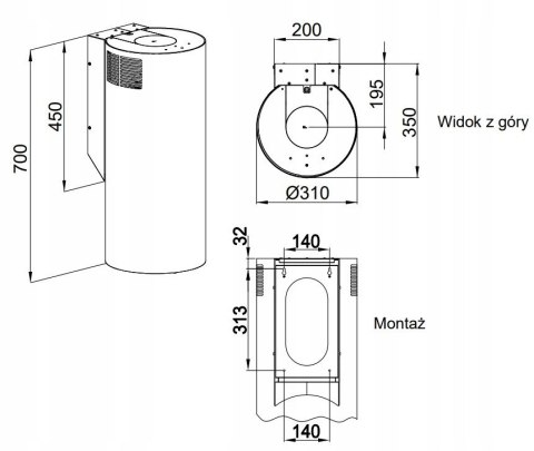 Okap MAAN Elba WPB 731 złoty piaskowy