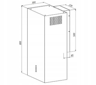 Okap kominowy AKPO WK-4 CUBERA WL CZARNY MAT T520 M3 / CZARNY FILTR ALUMINIOWY