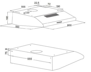 Okap podszafkowy AKPO WK-7 P 3060 CZARNY (600mm; kolor czarny) (WYPRZEDAŻ)