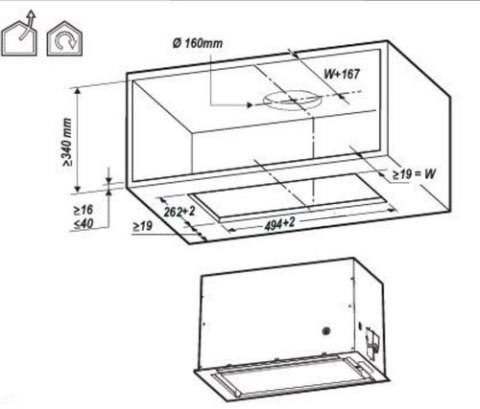 Okap podszafkowy do zabudowy ELICA LANE BL/A/52 PRF0165830 (WYPRZEDAŻ)