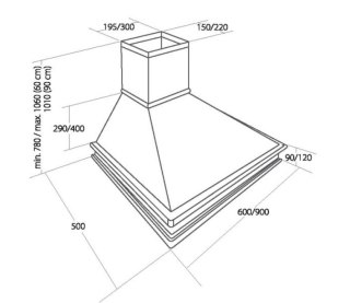Okap kominowy przyścienny rustykalny AKPO WK-4 RUSTICA 60 beżowy ecru