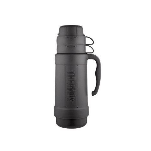 Termos szklany z dwoma kubkami 1l black 194530 THERMOS
