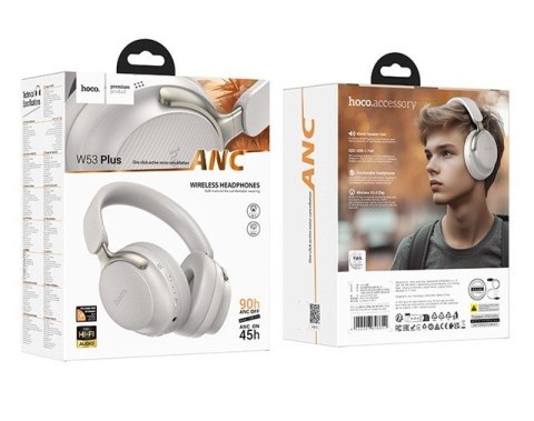 Słuchawki bezprzewodowe Hoco W53 Plus Tone ANC (szary)