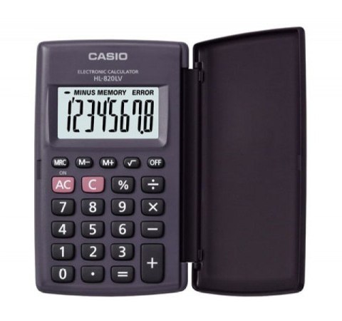 Casio Kalkulator kieszonkowy HL-820LV-B BK, 8-cyfrowy, 127x104mm, czarny, box