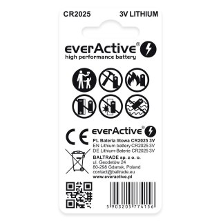 EVERACTIVE BATERIE LITOWE MINI CR2025 BLISTER 2SZT. CR20252BL