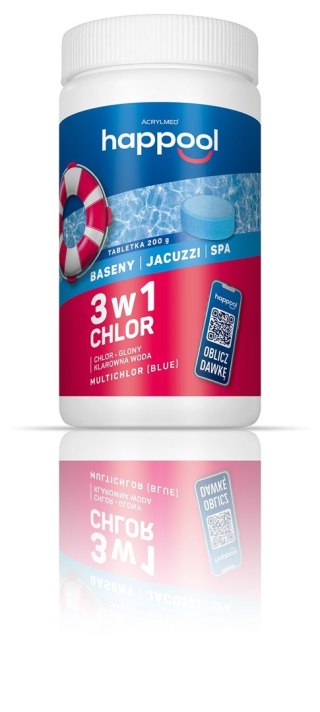 Acrylmed 1kg Multichlor 200g BLUE do długotrwałej dezynfekcji wody w basenie - tabletki