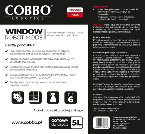 COBBO PŁYN DO ROBOTÓW DO MYCIA OKIEN 5000ML WINDOW