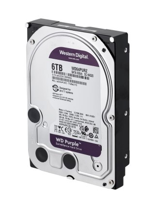 Dysk HDD WD Purple WD64PURZ (6 TB ; 3.5"; 256 MB; 5400 obr/min)
