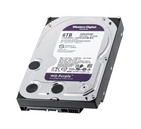 Dysk HDD WD Purple WD64PURZ (6 TB ; 3.5"; 256 MB; 5400 obr/min)