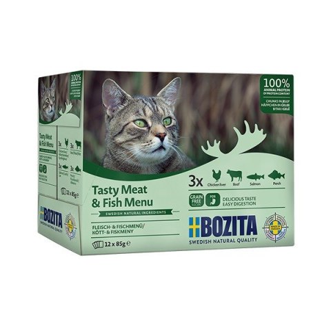 Bozita Kawałki w Sosie z Rybą i Mięsem-12 x 85g