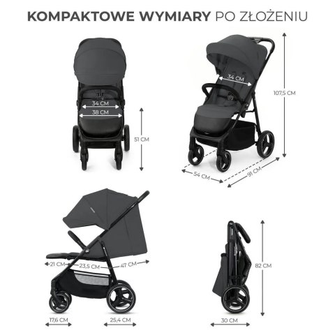 Kinderkraft wózek spacerowyTRIG 3 GRANITE GREY