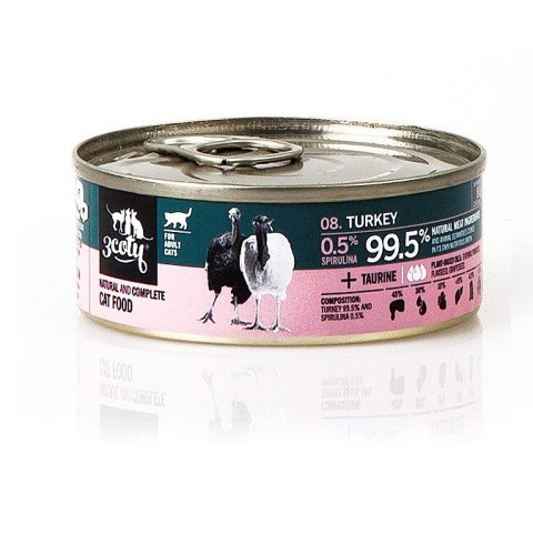 3Coty TURKEY with Spirulina for Adult cats 80g