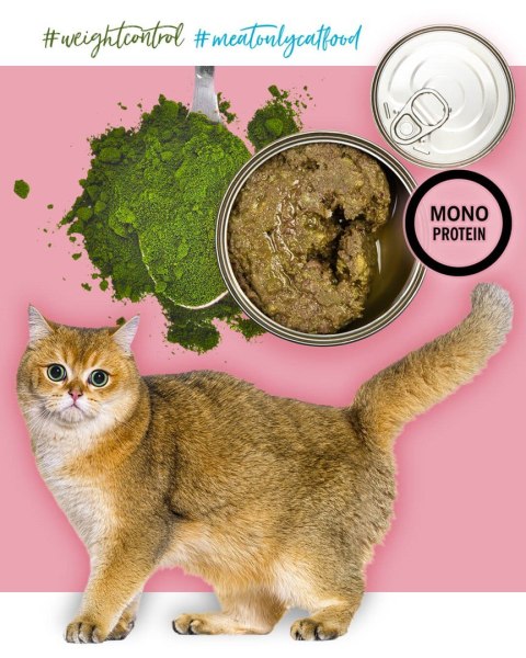 3Coty TURKEY with Chlorella Weight Control for Sterilised and Overweight cats 80g