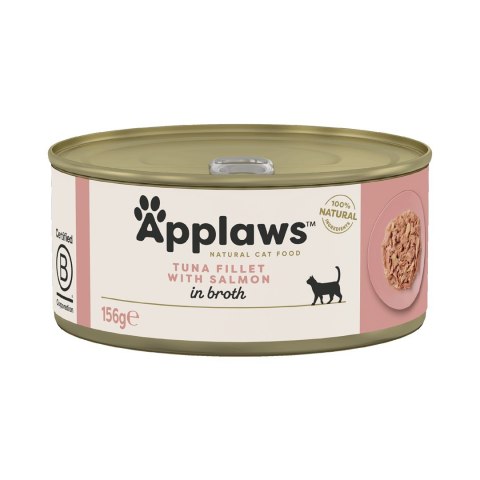 Applaws Cat Tin Tuna Fillet with Salmon in Broth 156g