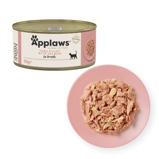 Applaws Cat Tin Tuna Fillet with Salmon in Broth 156g