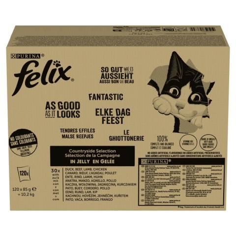PURINA FELIX FANTASTIC Mix Wiejskie smaki 120x85g