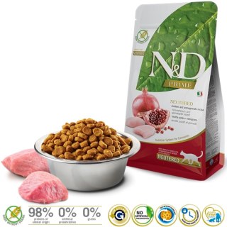 FARMINA N&D Prime Chicken & Pomegranate Adult Neutered - sucha karma dla kota - 5 kg