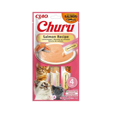 INABA CAT CHURU SALMON RECPIE przysmak dla kota 4x14g (56g)