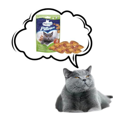 PREVITAL Sterile - Poduszeczki bogate w kurczaka, z pomidorowym nadzieniem - uzupełniająca karma dla dorosłych kotów - 60g