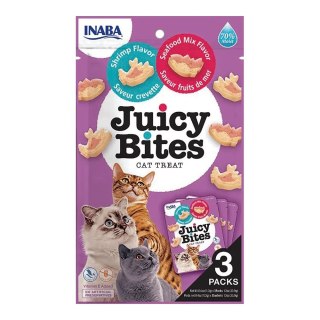 Przysmak JUICY BITES Krewetki i seafood kot 3x11,3g