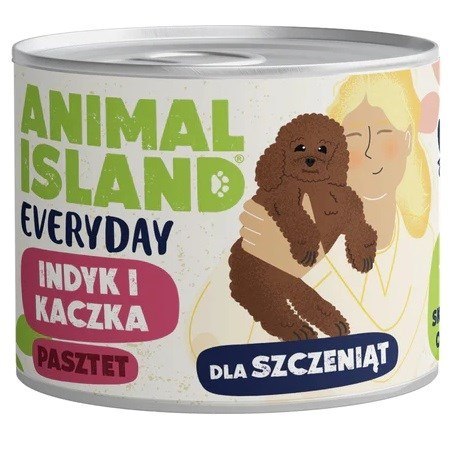ANIMAL ISLAND Everyday indyk i kaczka dla szczeniąt puszka 185g