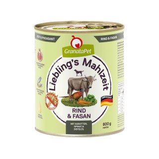 GranataPet Liebling´s Mahlzeit wołowina i bażant mokra karma dla psa 800g