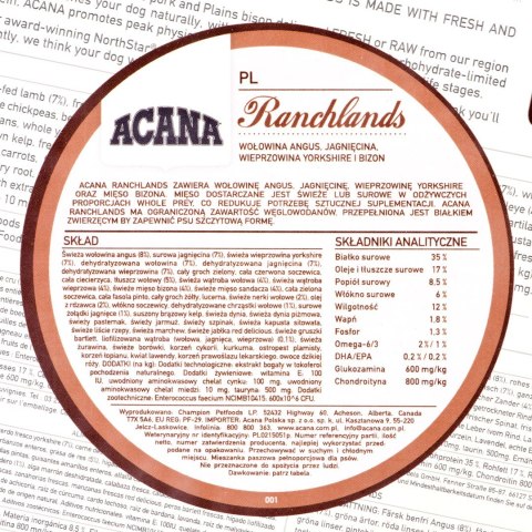 ACANA Ranchlands Dog 2kg
