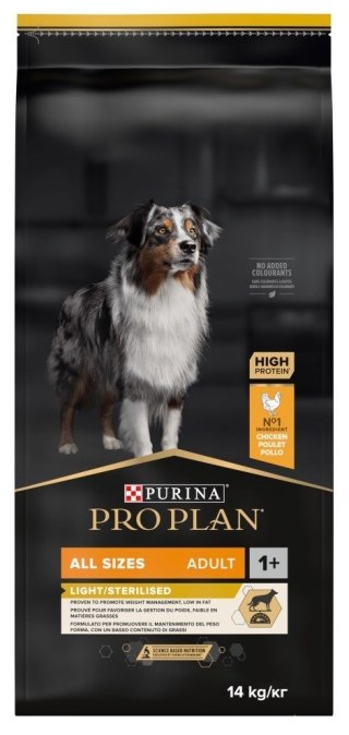 PURINA PRO PLAN Adult Light/Sterilised 14kg - sucha karma dla psa (WYPRZEDAŻ)