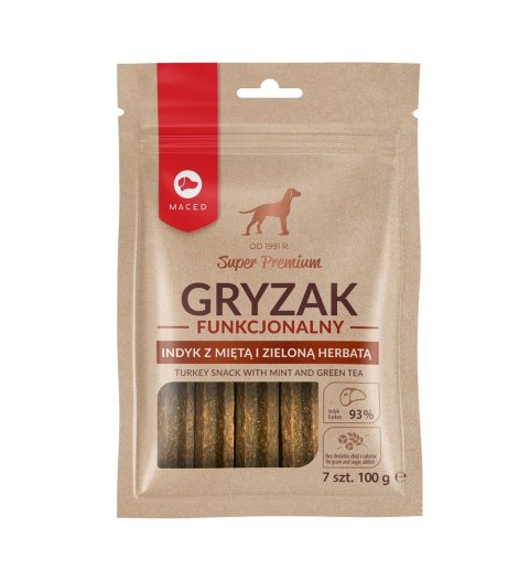 MACED Gryzak Funkcjonalny z Miętą i Zieloną Herbatą - gryzak dla psa - 100 g