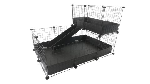 Klatka modułowa C&C 3x2 + Loft 2x1+ Rampa czarna