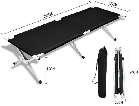 PROMIS ŁÓŻKO POLOWE,TURYSTYCZE,CAMPINGOWE,SKLADANE TP190G