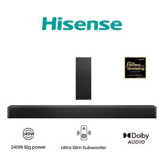 Soundbar Hisense HS2100 2.1 kan. 240W Bluetooth 5.3 Dolby Digital Czarny