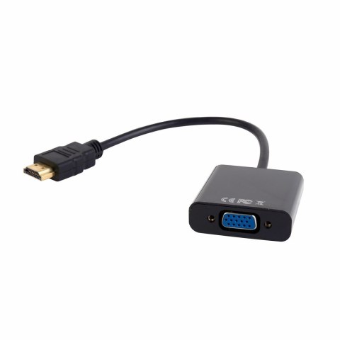 Adapter GEMBIRD A-HDMI-VGA-03 (HDMI M - D-Sub (VGA) F; 0,15m; kolor czarny)