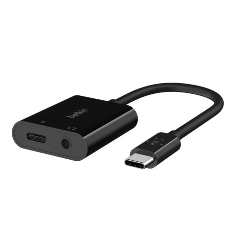 BELKIN ADAPTER USB-C - MINIJACK, USB-C 60W M/F, CZARNY